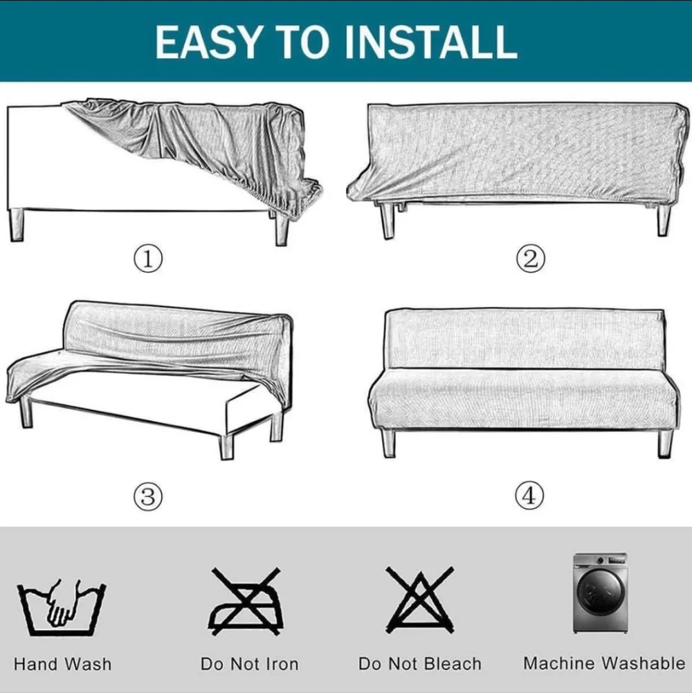 Floral Leaf Pattern Sofa Cover For Like IKEA Size Futon